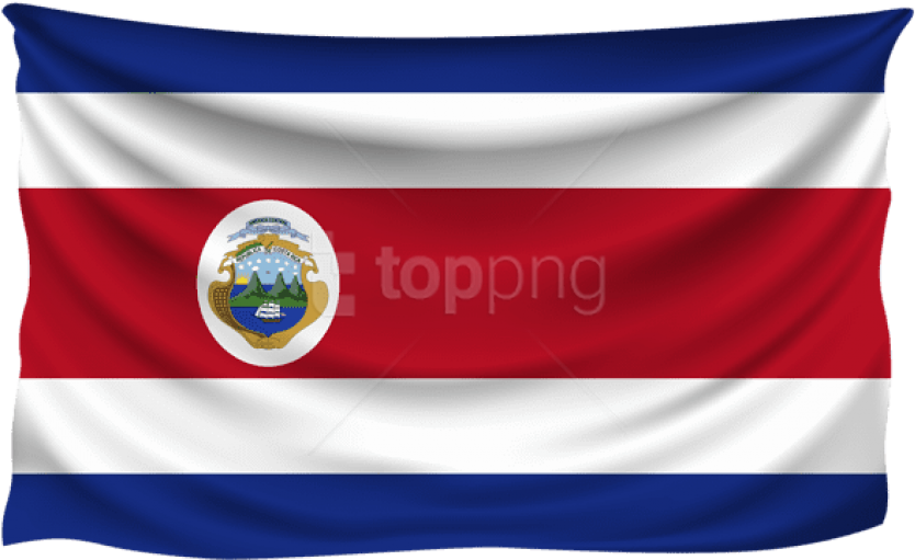 Free Png Download Costa Rica Wrinkled Flag Clipart Costa Rican Flag