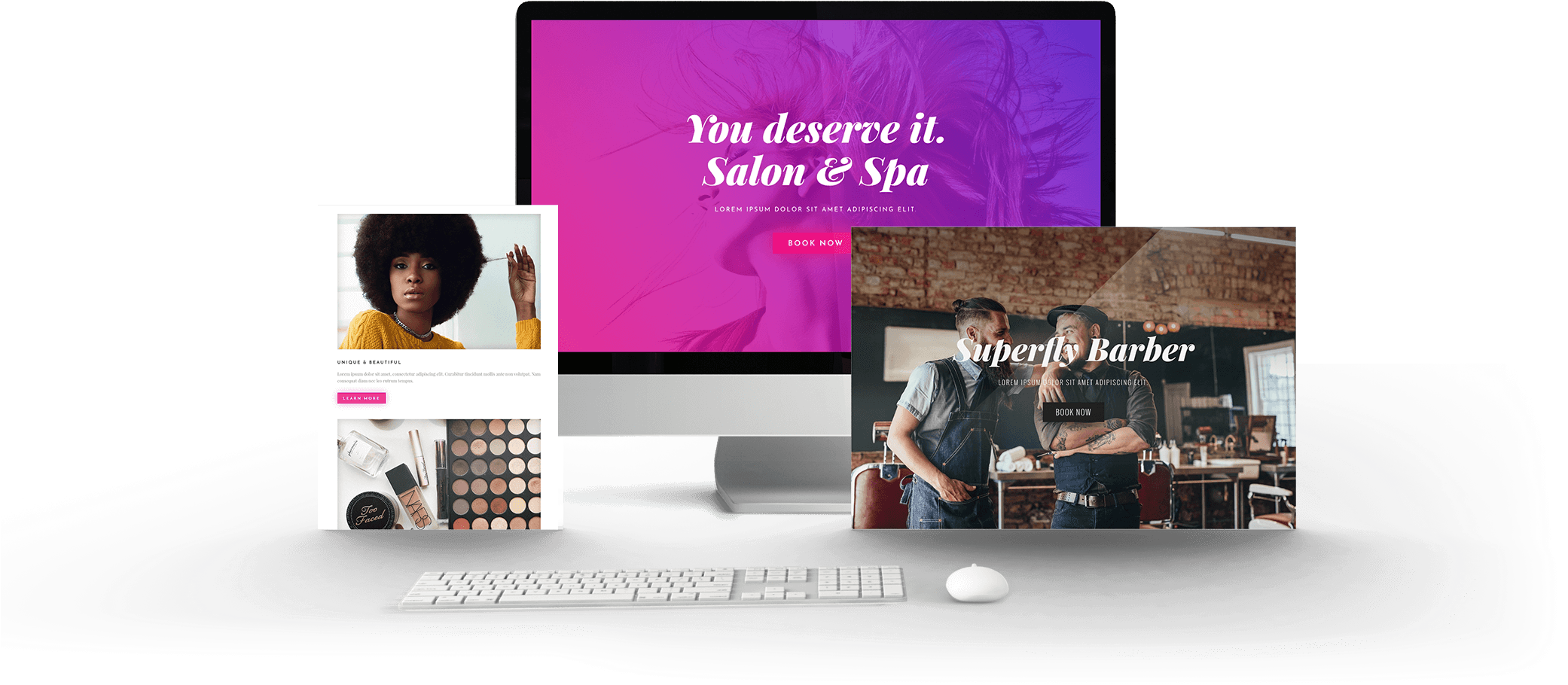 Salon & Barber Layout - Online Advertising Clipart (2500x909), Png Download