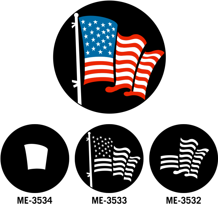 American Flag Gobos Combined Clipart (800x800), Png Download