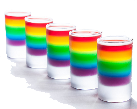 Rainbow Shot Photo - Rainbow Jello Shots Clipart (564x565), Png Download