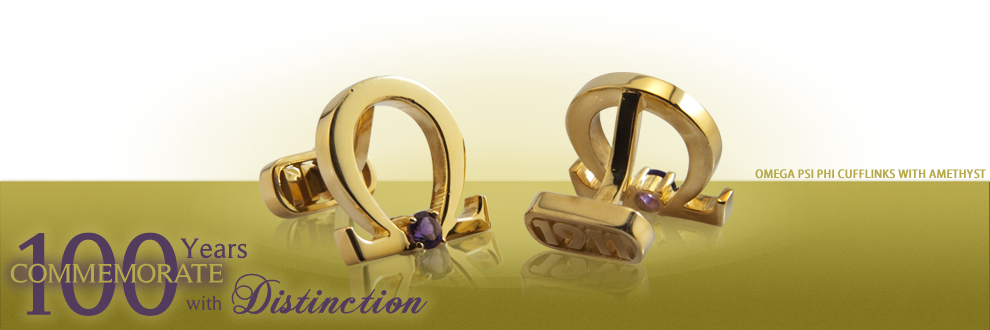 Custom Ideny Personalized Distinction Customized Cufflinks - Omega Psi Phi Shield Pin Clipart (990x330), Png Download