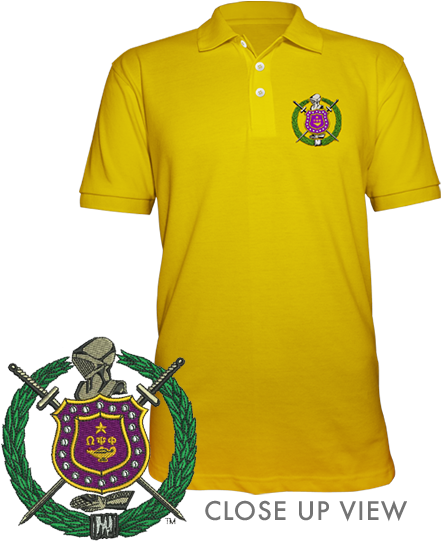 Omega Psi Phi Embroidered Fraternity Crest Polo Letters - Omega Psi Phi Png Clipart (558x558), Png Download