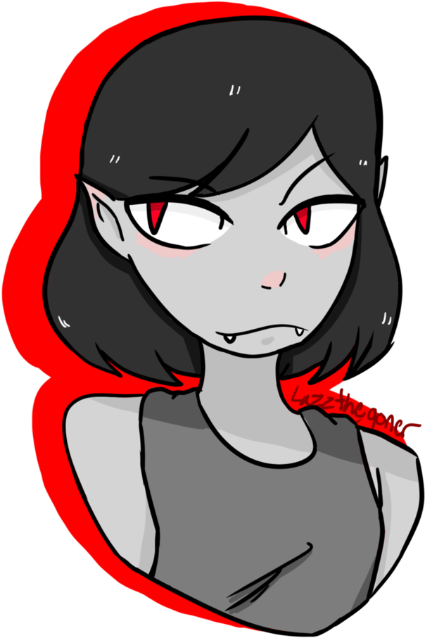 Marceline's Gay Haircut By Lazzthegoner - Marceline The Vampire Queen Drawing Step By Step Clipart (604x906), Png Download