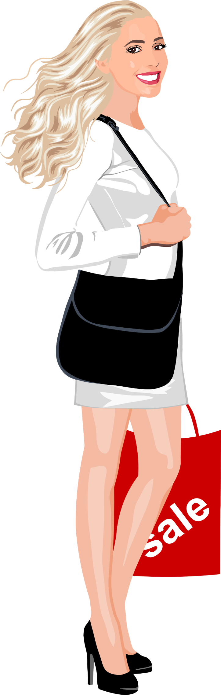 This Free Icons Png Design Of Realistic Shopping Woman Clipart (724x2274), Png Download