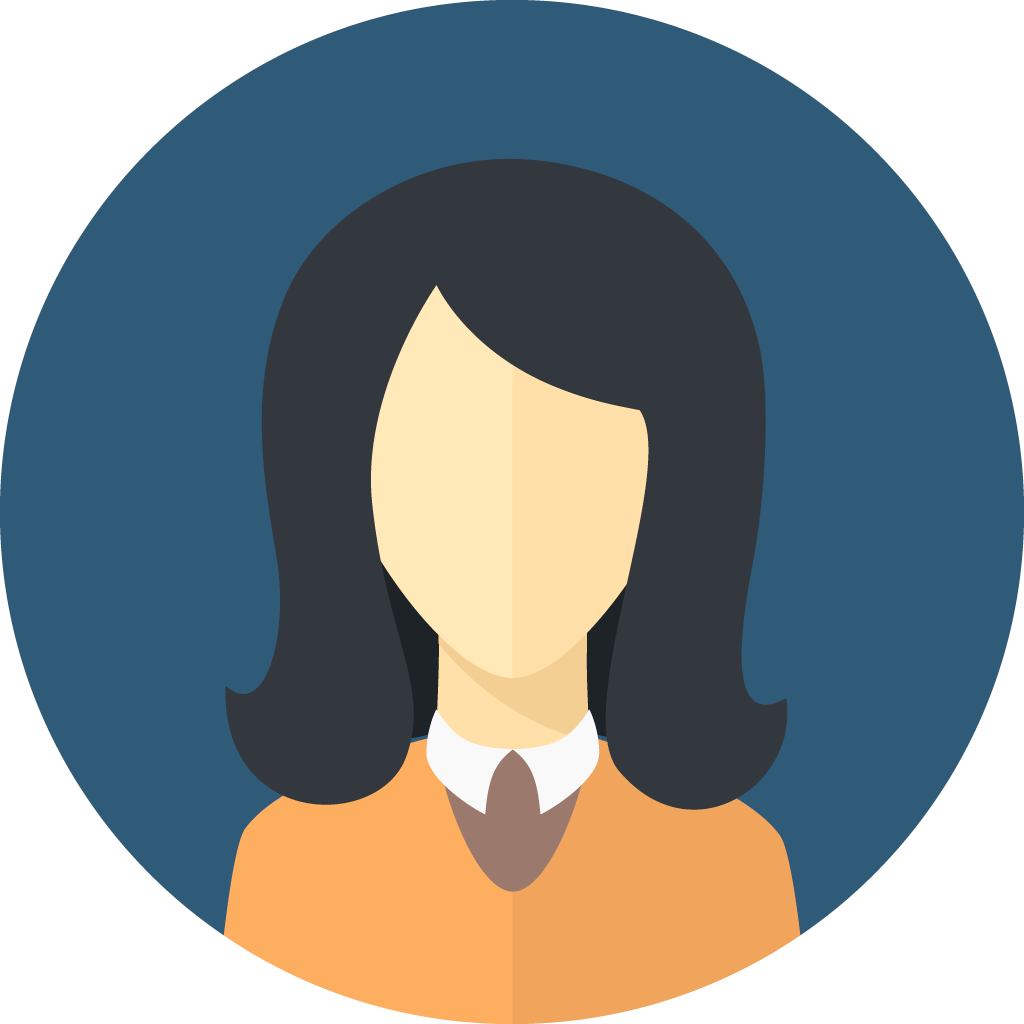 Flat Faces Icons Circle - Girl Flat Icon Png Clipart (1024x1024), Png Download