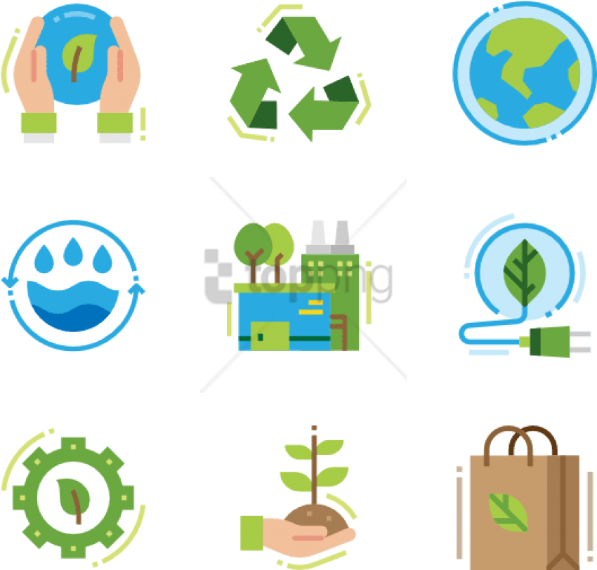 Free Png Recycle Icons - Flat Design Environment Clipart (850x812), Png Download