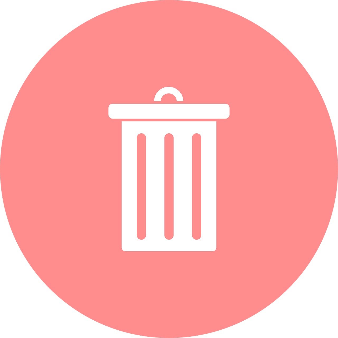 Delete,dustbin,garbage Can,garbage Disposal,recycle - Recycle Bin Icon Pink Clipart (1280x1280), Png Download