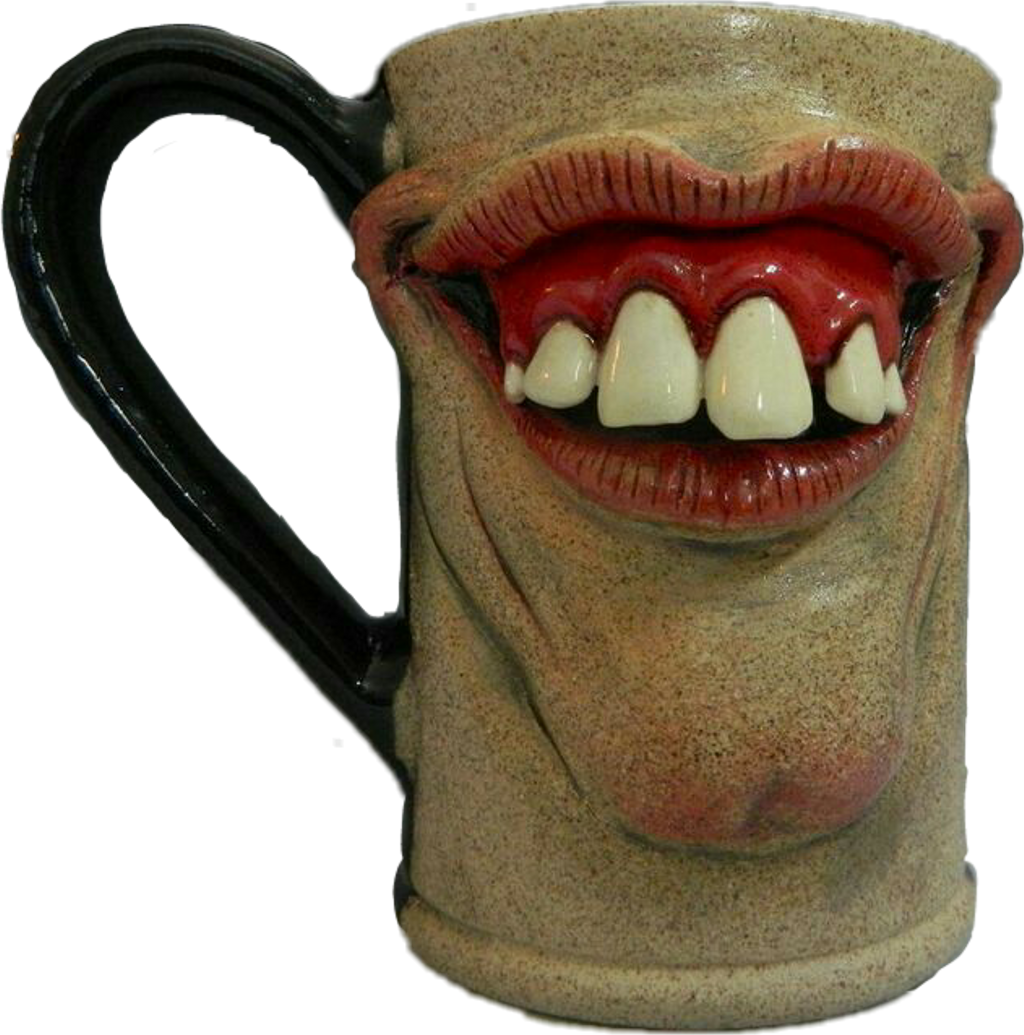 #freetoedit #scary #creepy #face #ugly #fun #cup - Beer Stein Clipart (1024x1035), Png Download