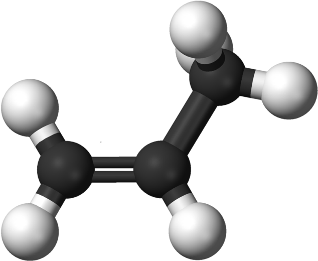 716px Propylene 3d Balls - Propylene Molecule Clipart (716x599), Png Download