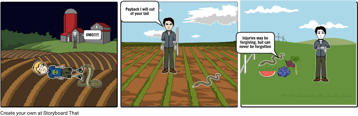 The Man And The Serpent - Cartoon Clipart (1164x385), Png Download