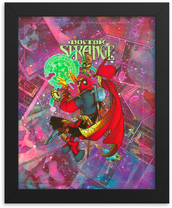 Deadpool Doctor Strange Variant Comic Canvas Framed - Modern Art Clipart (1000x1000), Png Download