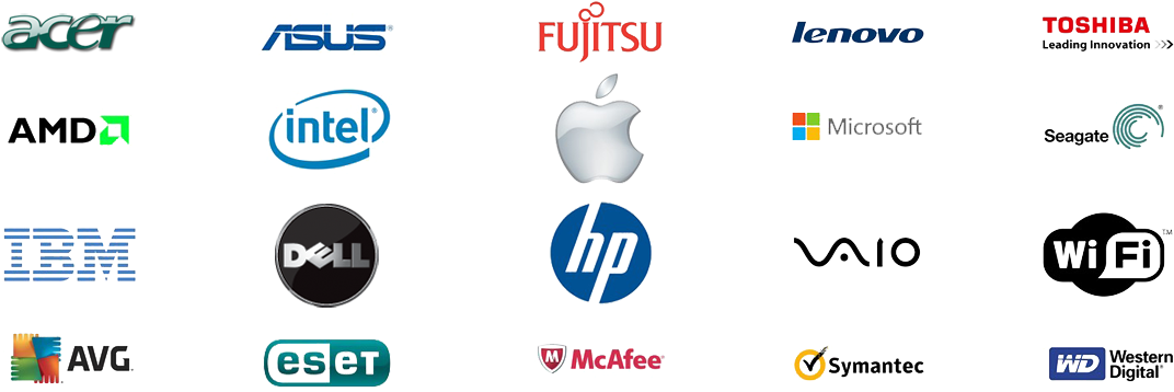 Logos Sunderland Pc Repair Typical Computer Brands - Fujitsu Clipart (1140x400), Png Download