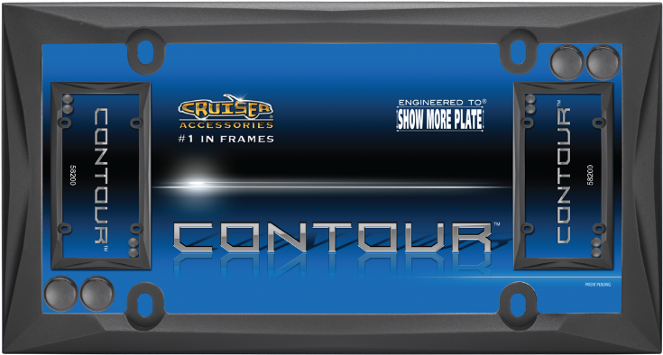 Contour License Plate Frame Die Cast Metal Gray - Vehicle Audio Clipart (1000x1000), Png Download