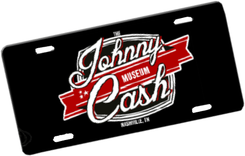 Johnny Cash Museum Logo License Plate - Metal Clipart (793x506), Png Download