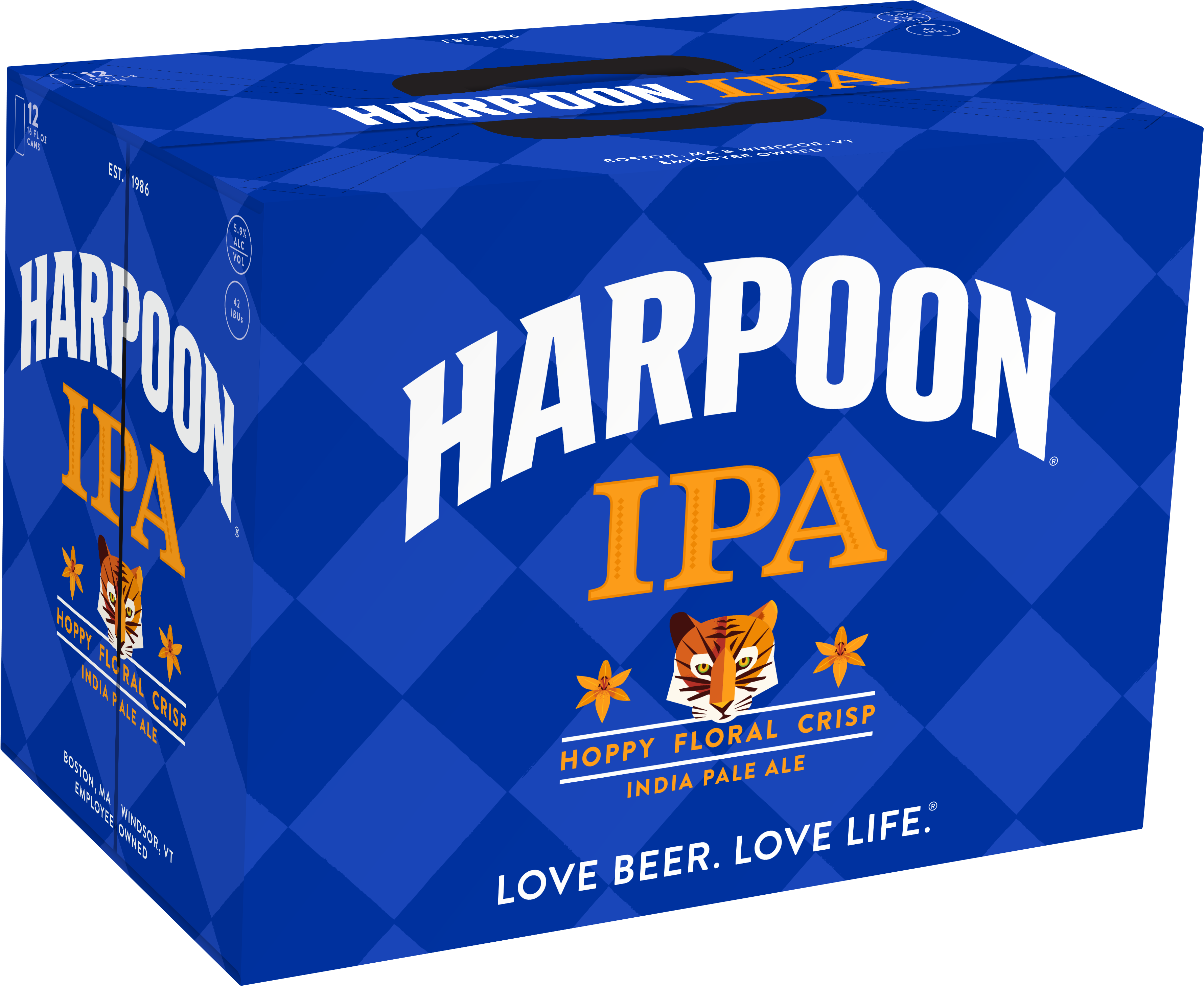 Harpoon Ipa 16oz 12-pack Cans, Pdf - Box Clipart (3632x2987), Png Download