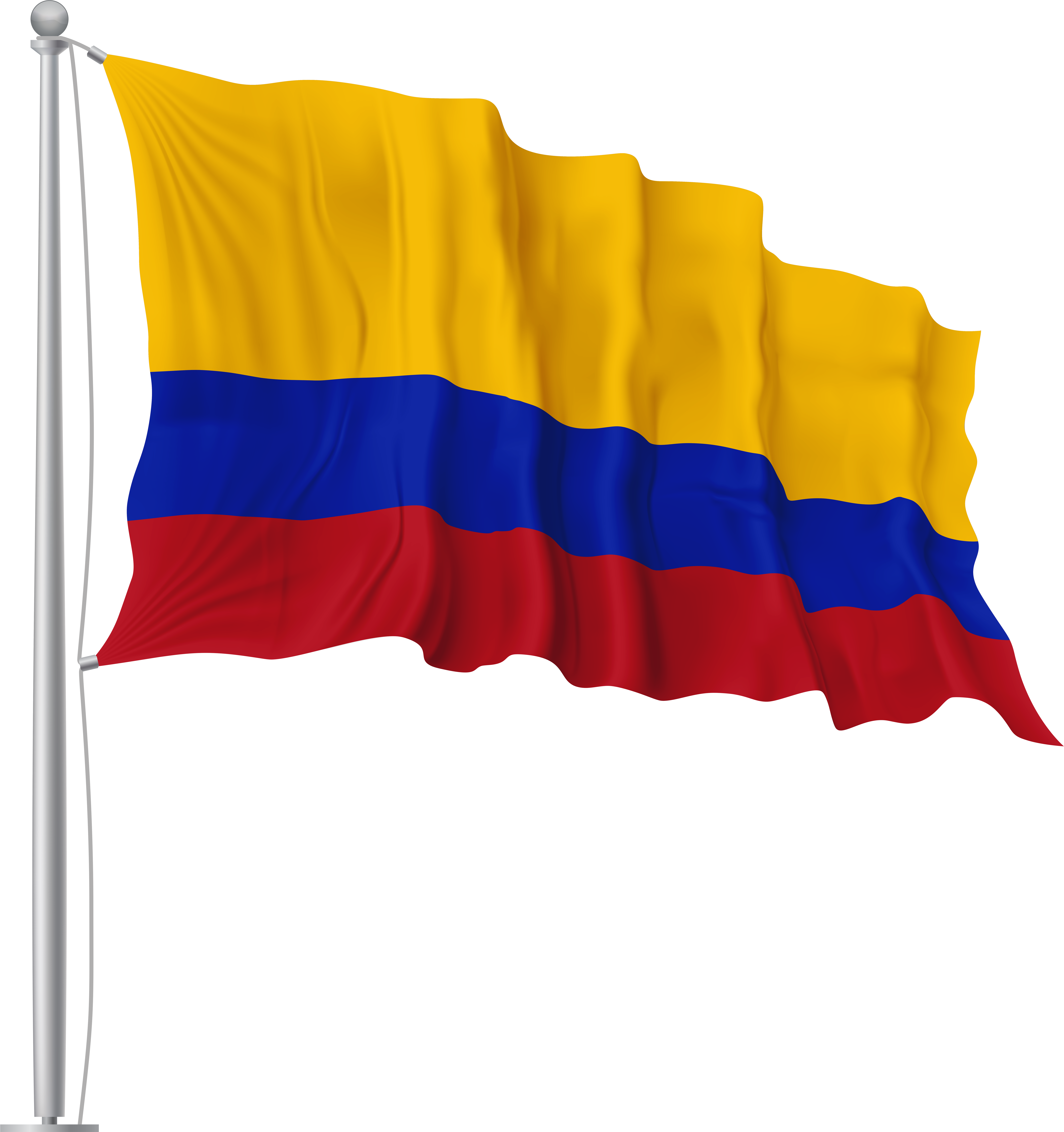 Colombia Waving Flag Png Image Clipart (7519x8000), Png Download