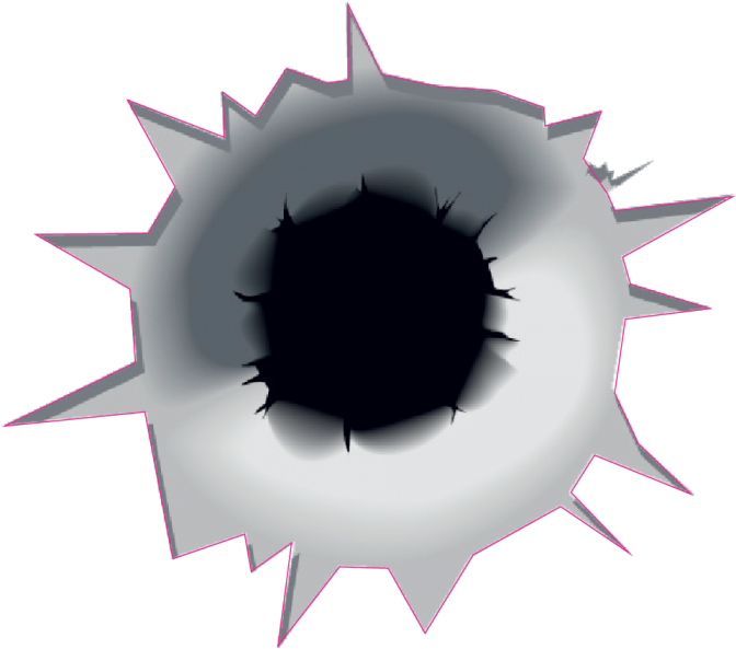 Impact De Balle Png Clipart (700x611), Png Download