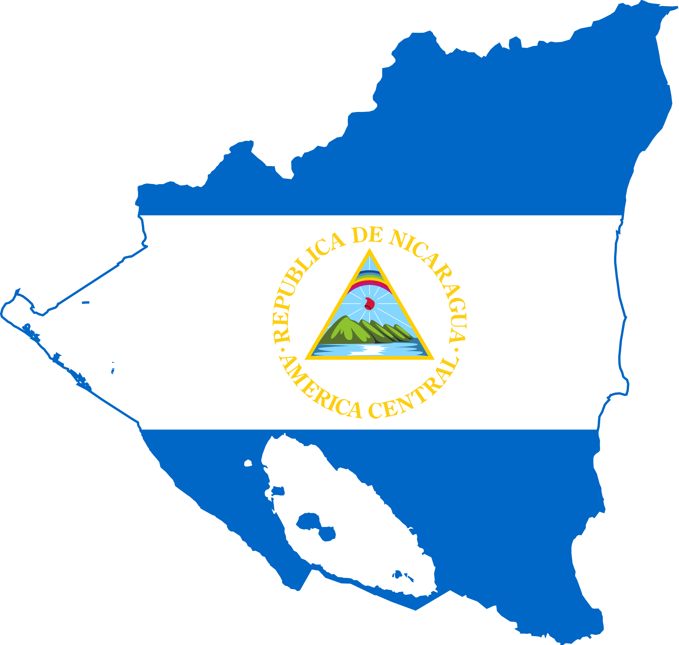 Nicaragua Flag Map Clipart - Nicaragua Flag Map - Png Download (2222x2109), Png Download