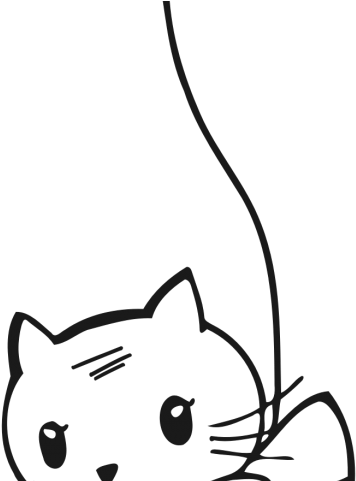 Drawn Cheshire Cat Tail - Drawing For Coloring Cat Clipart (640x480), Png Download