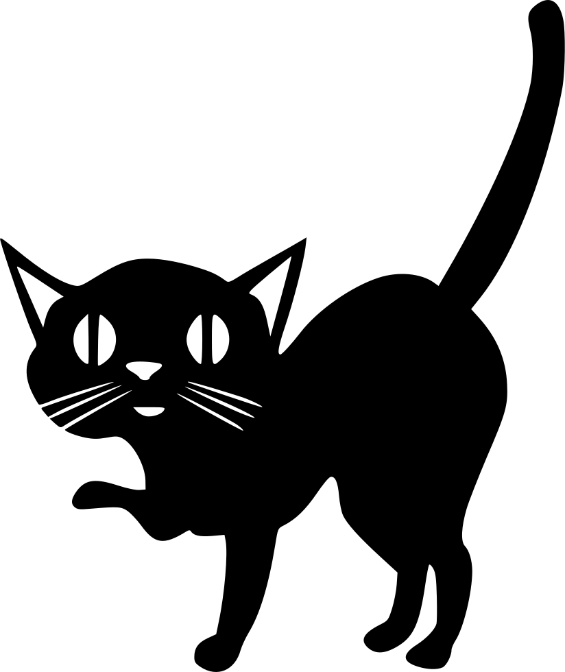Cat Animal Black Shadow Tail Comments - Cat Grabs Treat Clipart (824x980), Png Download