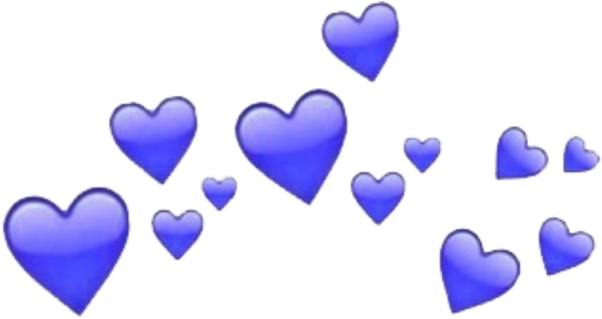 #blue #hearts #heart #crowns #heartcrown #tumblr #freetoedit - Heart Emoji Meme Template Clipart (1024x1024), Png Download