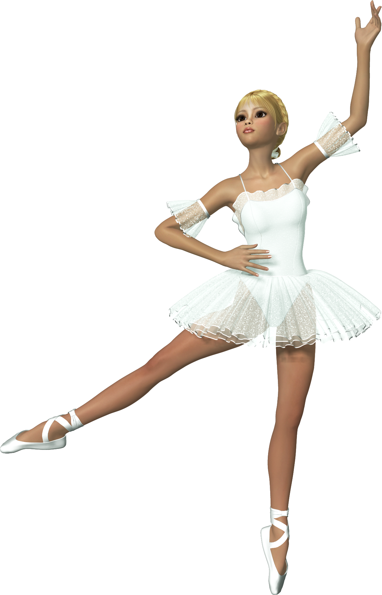 3d White Ballerina Free Clipart - 3d Ballerina - Png Download (1244x1939), Png Download