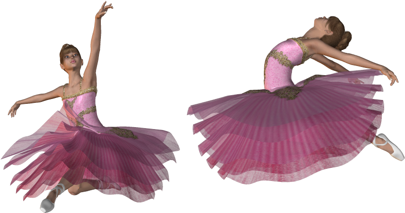 3d Pink Ballerina Free Clipart - Ballerina Clipart - Png Download (904x504), Png Download