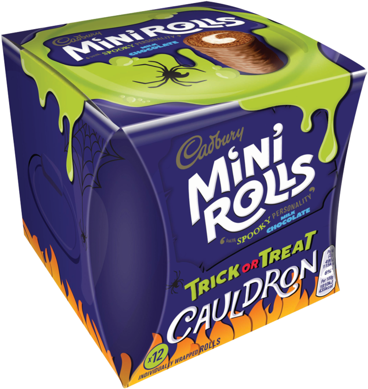 Cadbury 12 Mini Rolls Milk Chocolate Trick Or Treat - Cadbury Mini Rolls Cauldron Clipart (800x800), Png Download