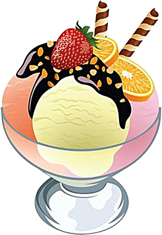 Ice Cream Desserts Png Image Background - Ice Cream Cone Vector Free Download Clipart (555x813), Png Download