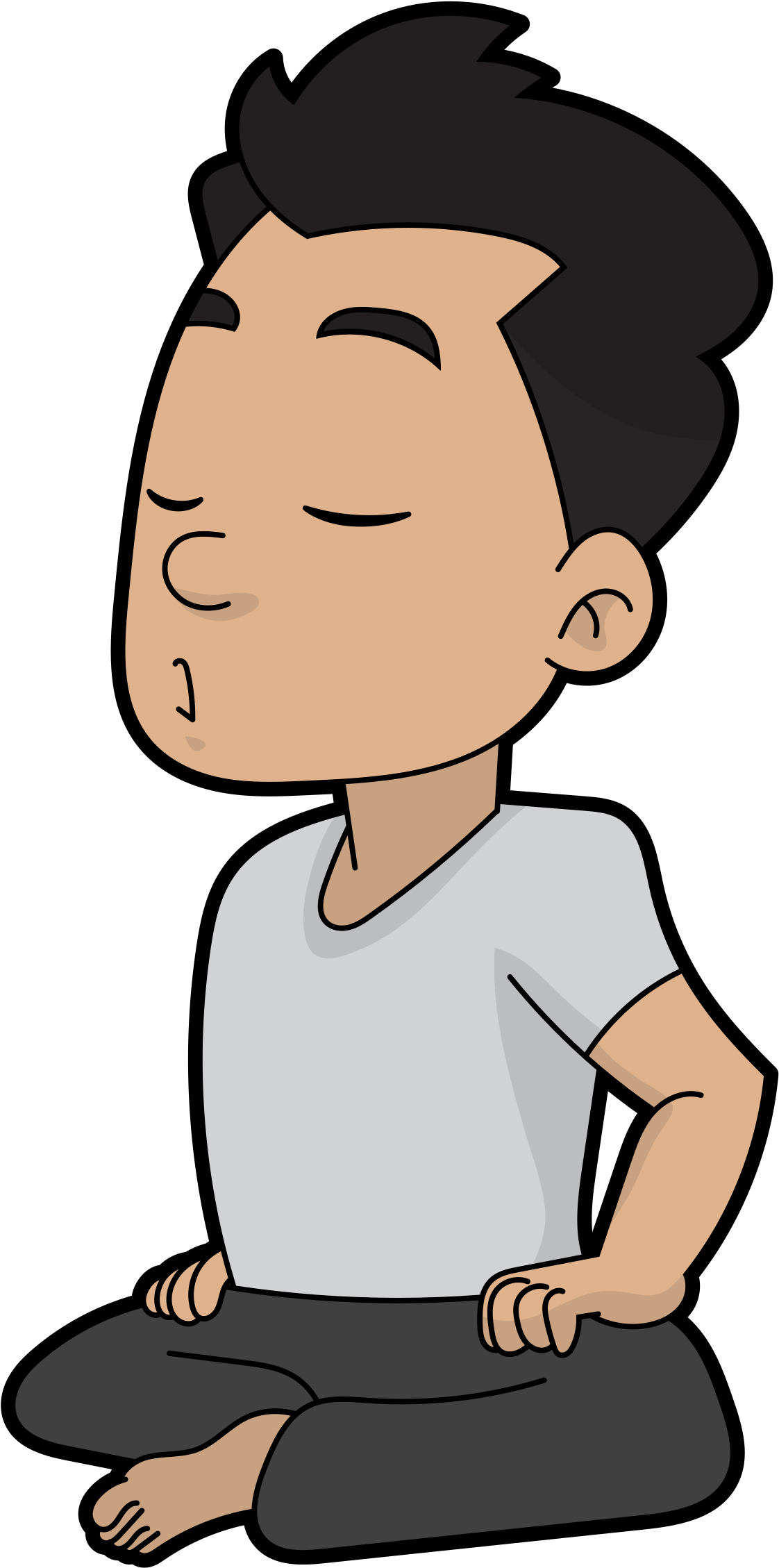 Open - Sitting Clipart (2000x2588), Png Download