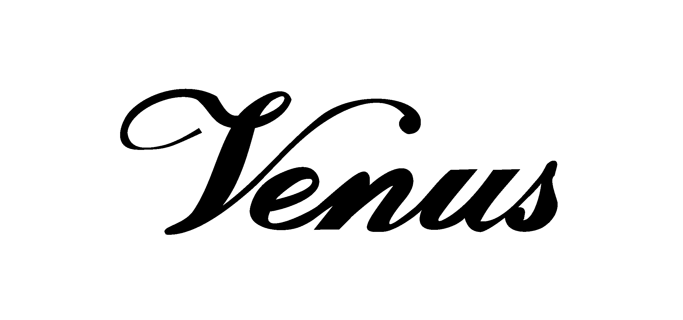 Venus Logo Black And White - Venus Calligraphy Clipart (2400x2400), Png Download