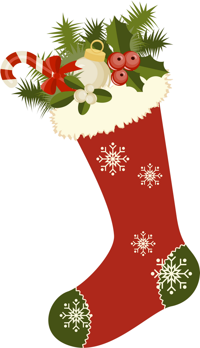 Vintage Christmas Stockings Clipart - Vintage Christmas Stocking Clipart - Png Download (694x1175), Png Download