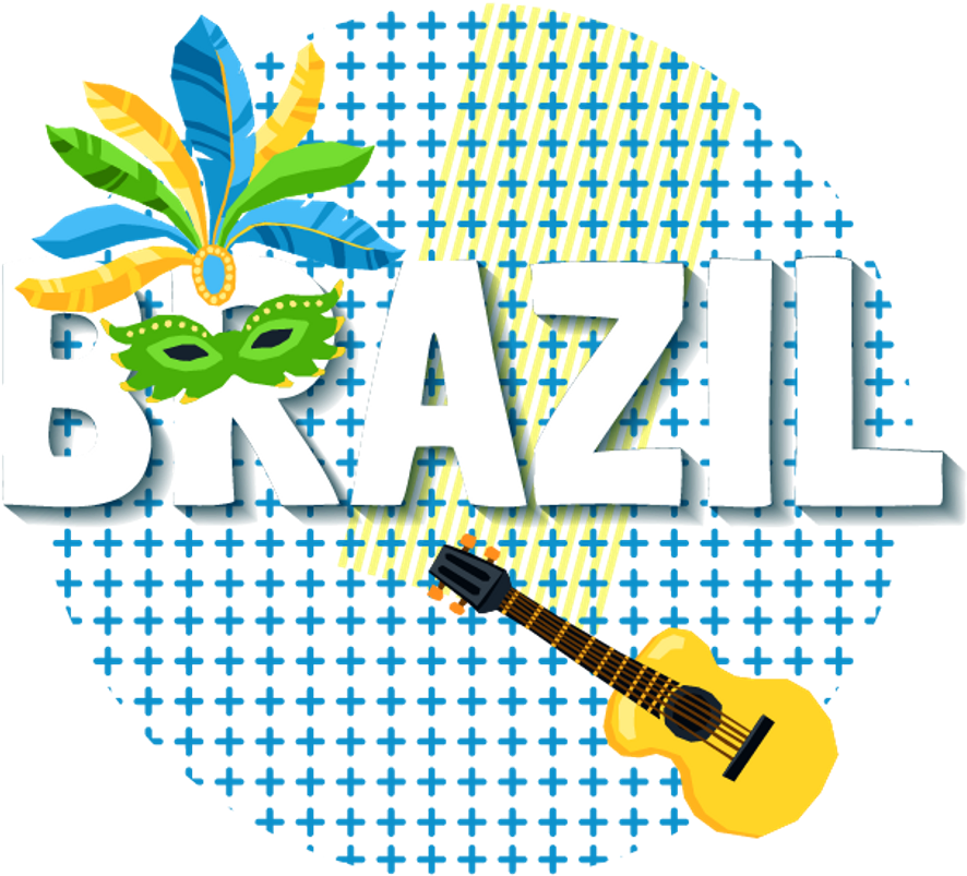 Carnival Sticker - Brasil Guitar Png Clipart (1024x926), Png Download