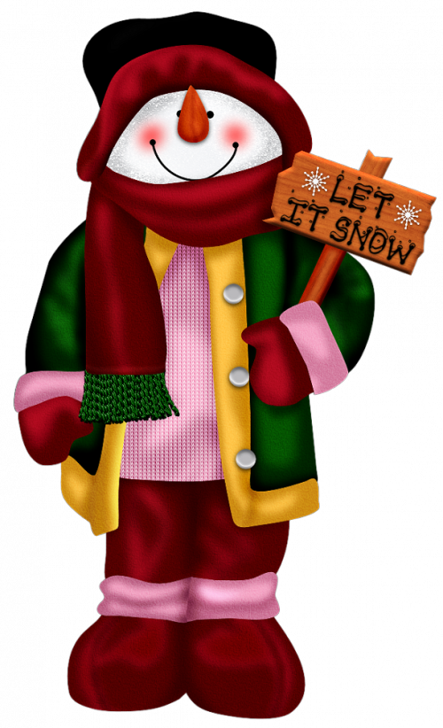 Tubes Noel / Bonhommes De Neiges - Snowman Clipart (500x822), Png Download
