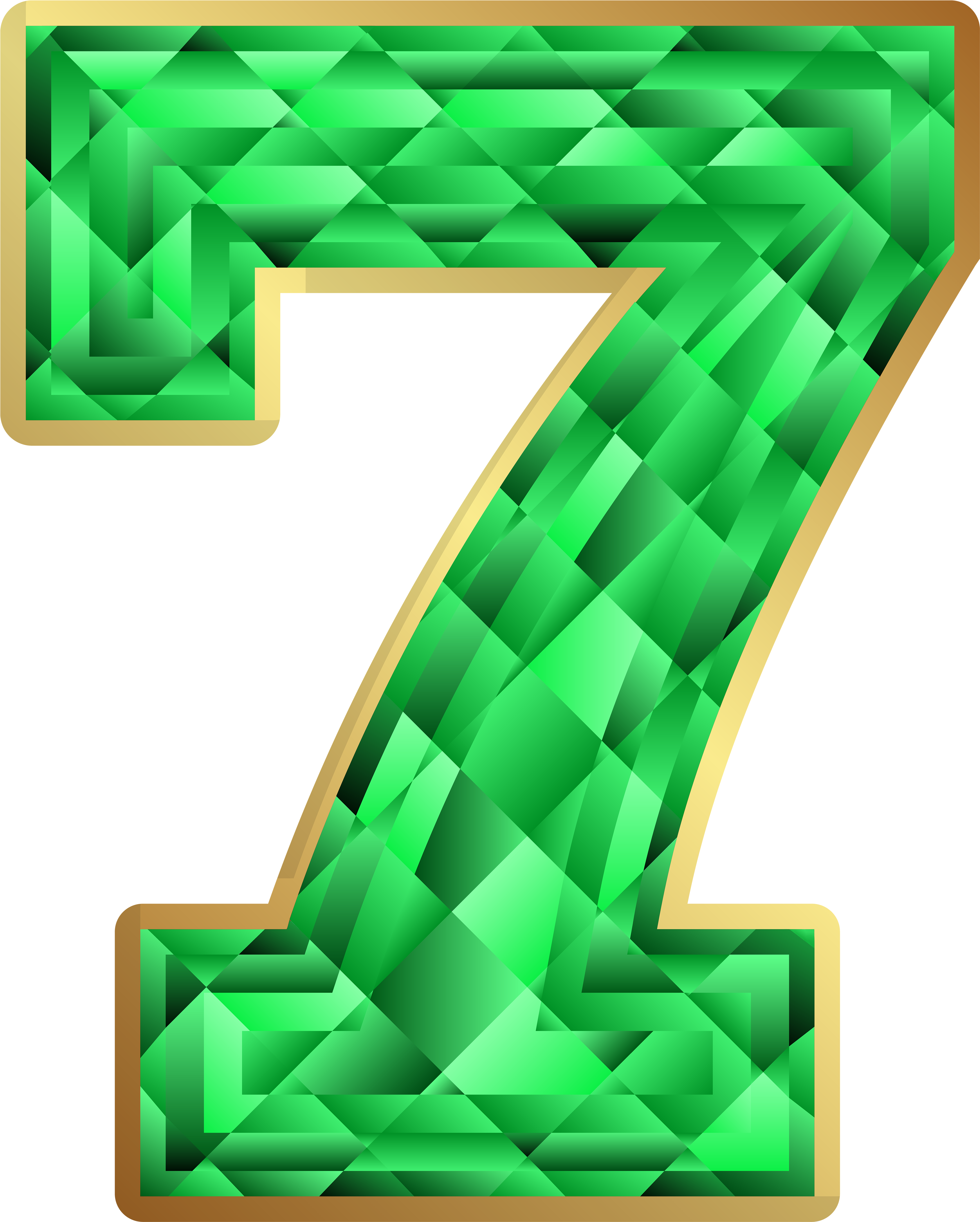 Emerald Number Seven Png Clip Art Image - Emerald Clipart Transparent Png (4162x5000), Png Download