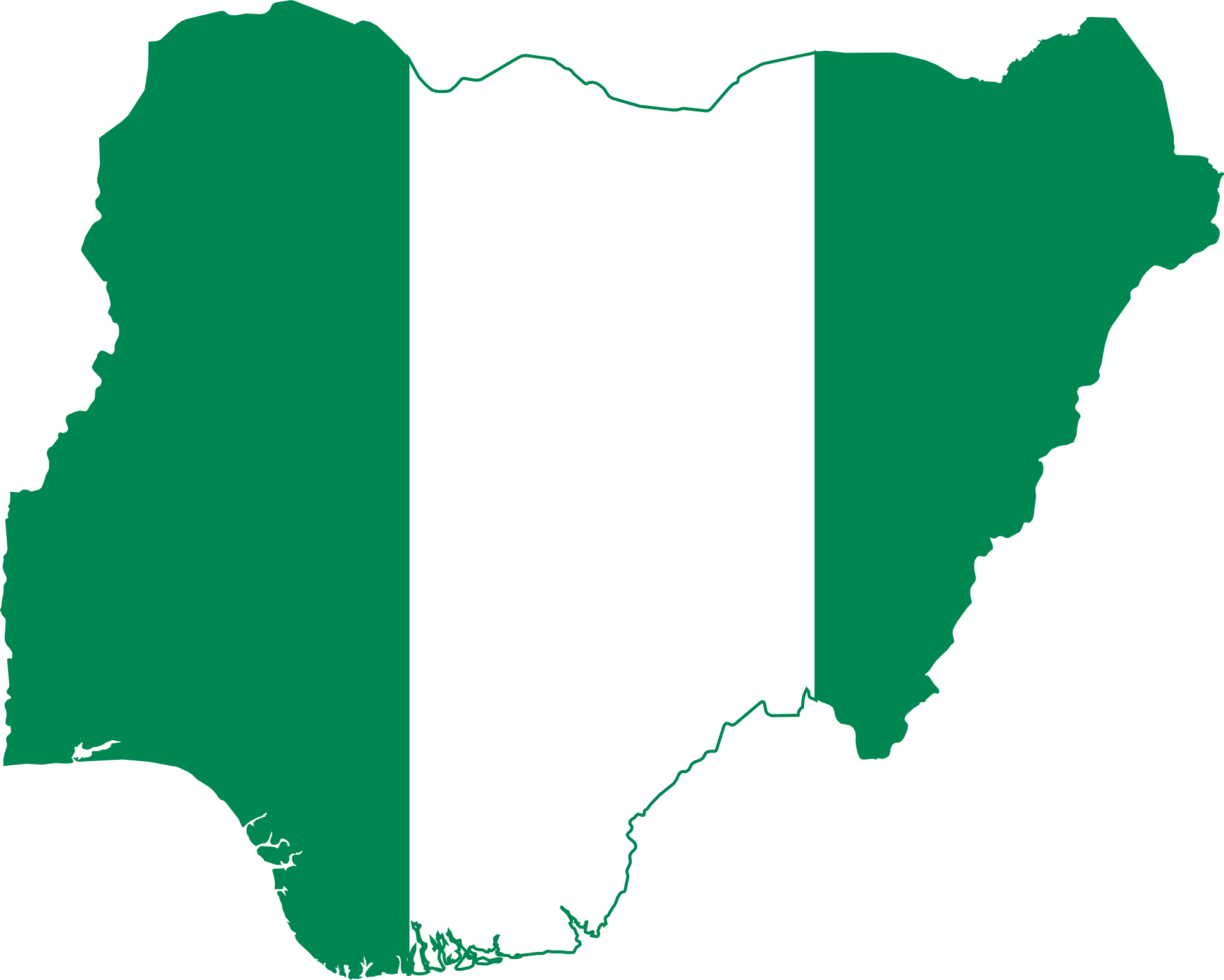 Flag Of Nigeria Blank Map National Flag - Nigeria Flag In Country Clipart (924x750), Png Download