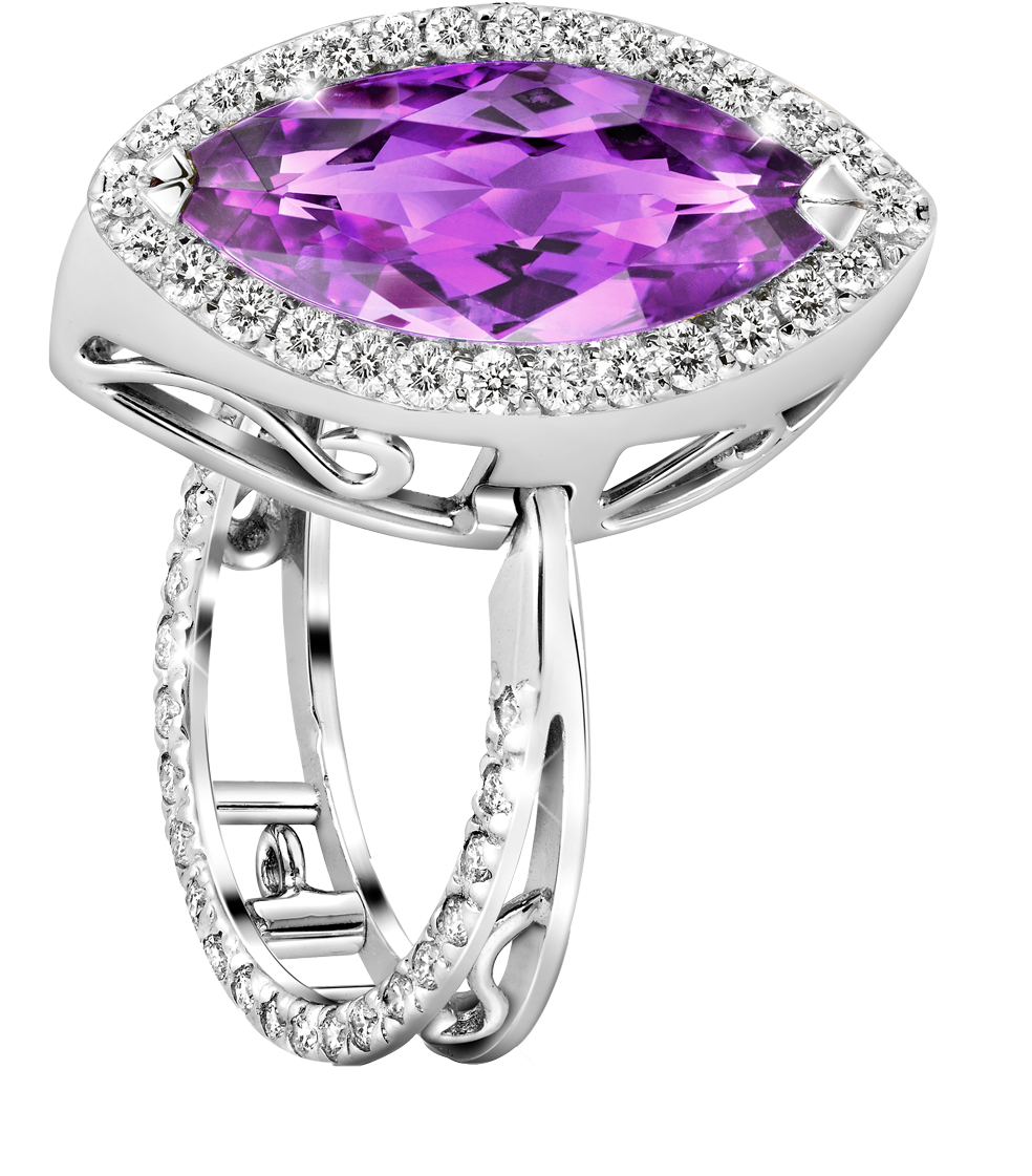 Amethyst Convertible Ring - Pre-engagement Ring Clipart (1200x1280), Png Download