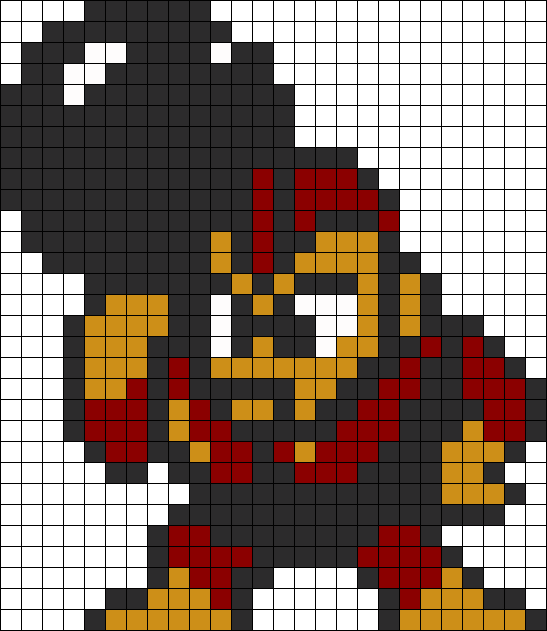 Bomberman Megaman Perler Bead Pattern / Bead Sprite - Bomb Man Pixel Art Clipart (547x631), Png Download
