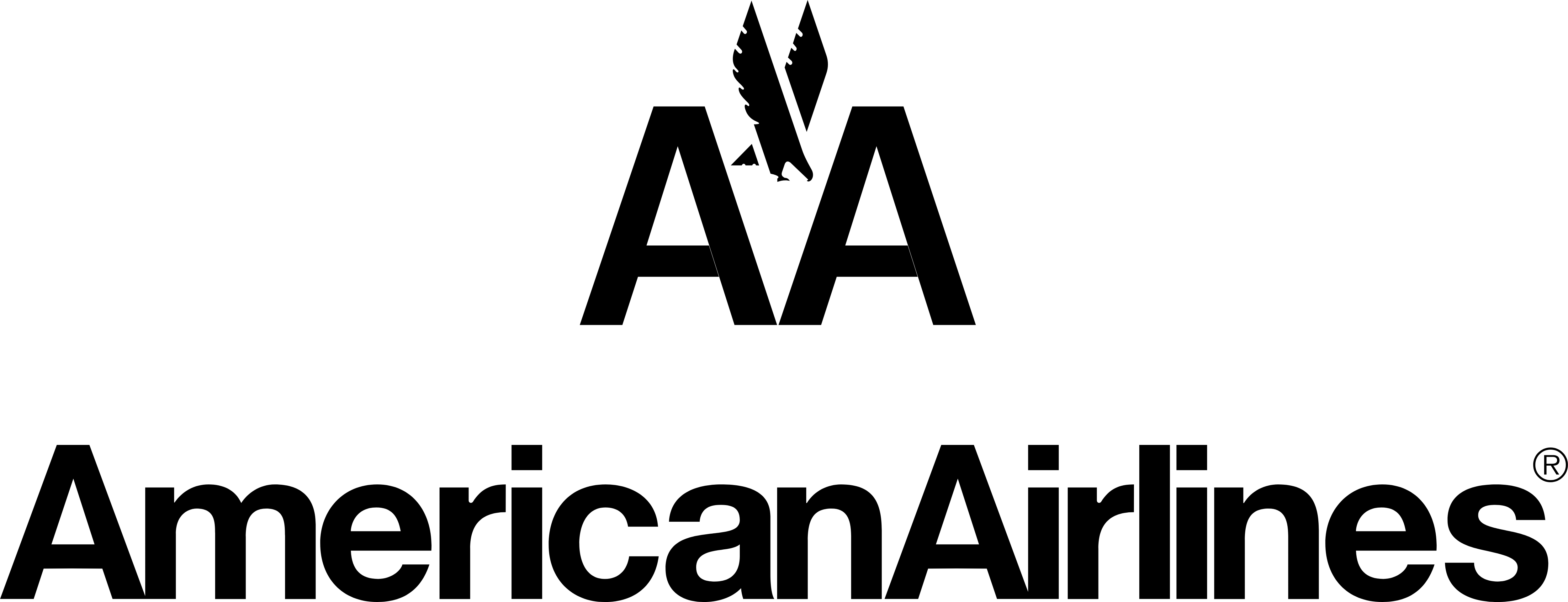 American Airlines Logo White Png Clipart (5000x1920), Png Download