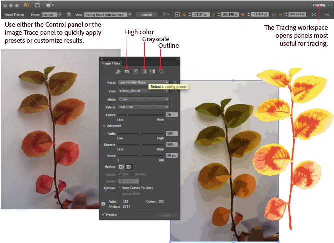 Image Trace Panel - Adobe Illustrator Image Trace Clipart (674x488), Png Download