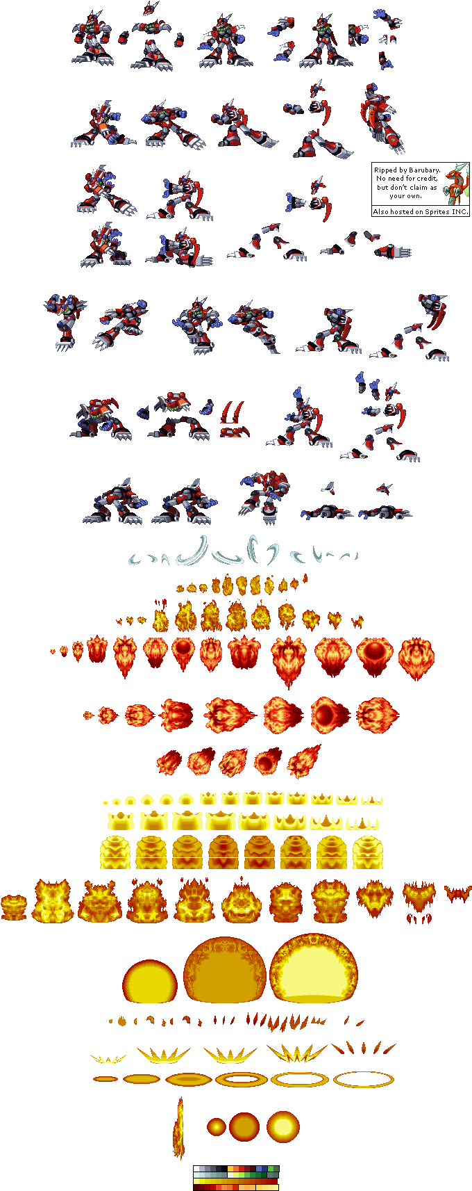 Magma Dragoon Video Game Sprites, Pixel Characters, - Megaman X Magma Dragoon Sprites Clipart (700x1728), Png Download