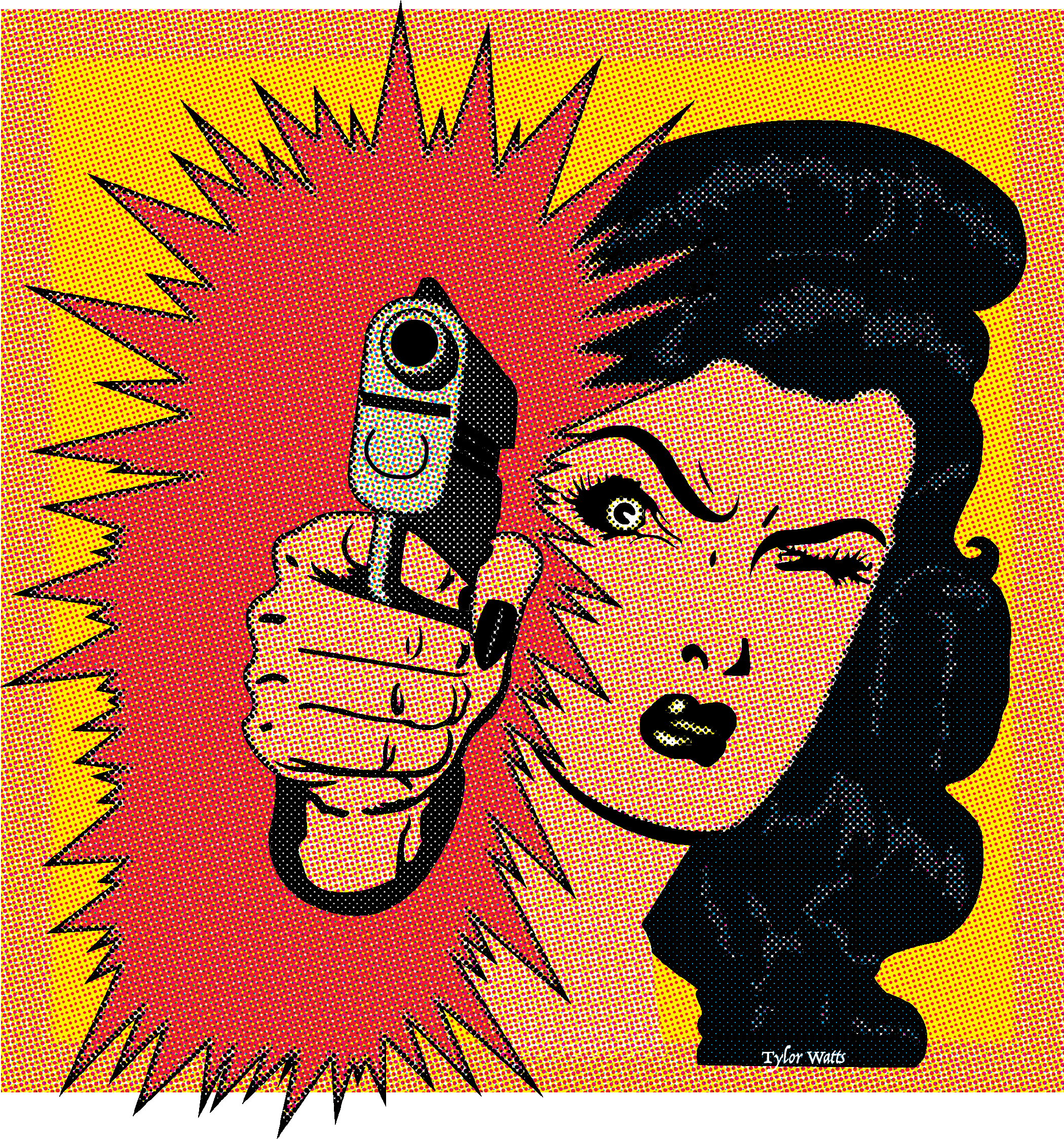 Vector Halftone Old Comic - Vintage Comic Women Art Clipart (2390x2541), Png Download