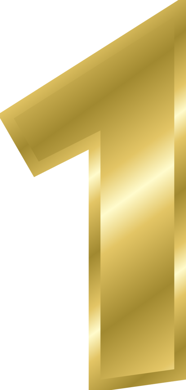 Gold Number - Gold Number 1 Clipart - Png Download - Large Size Png