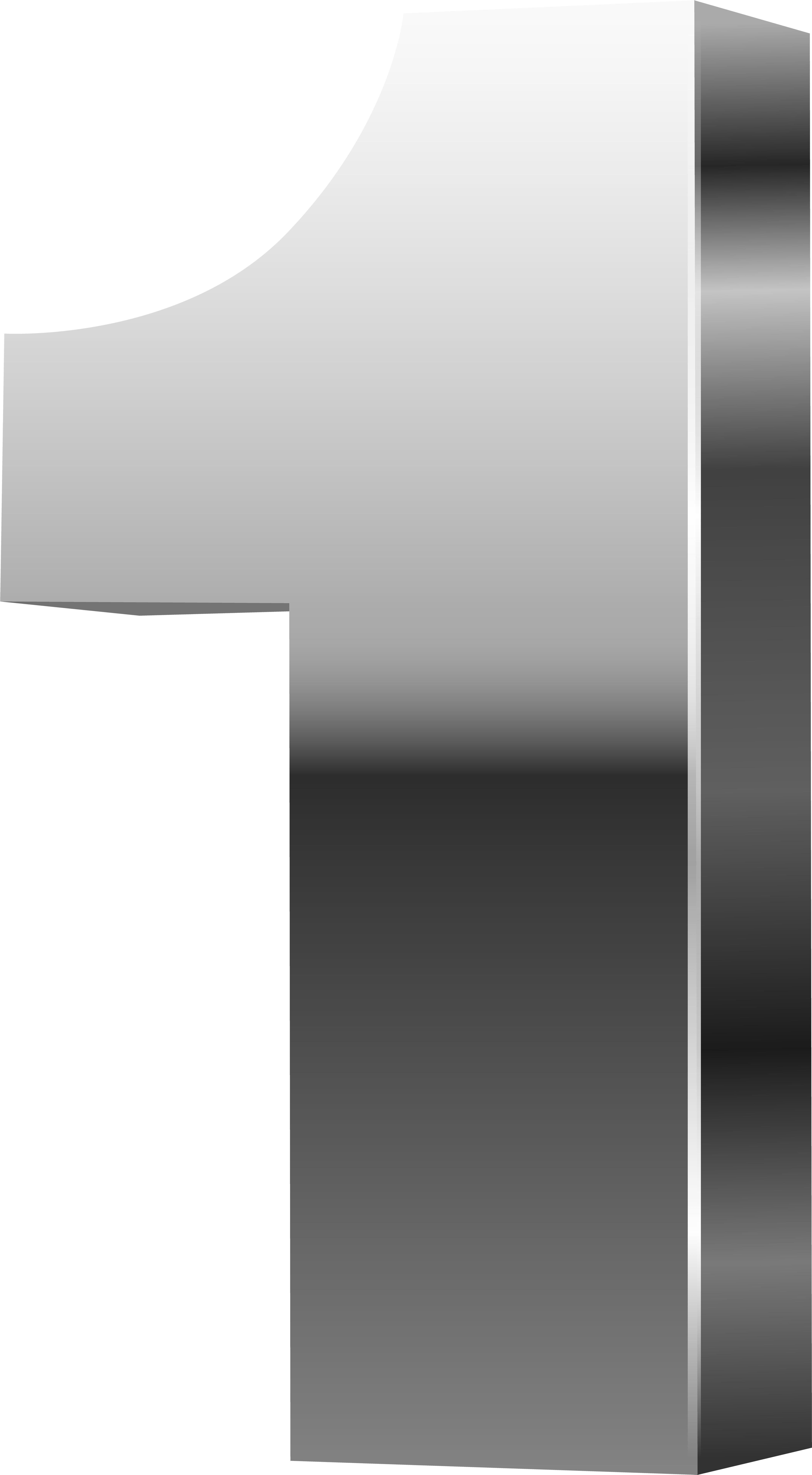 Number One 3d Silver Png Clip Art Image - Number One 3d Transparent (4405x8000), Png Download