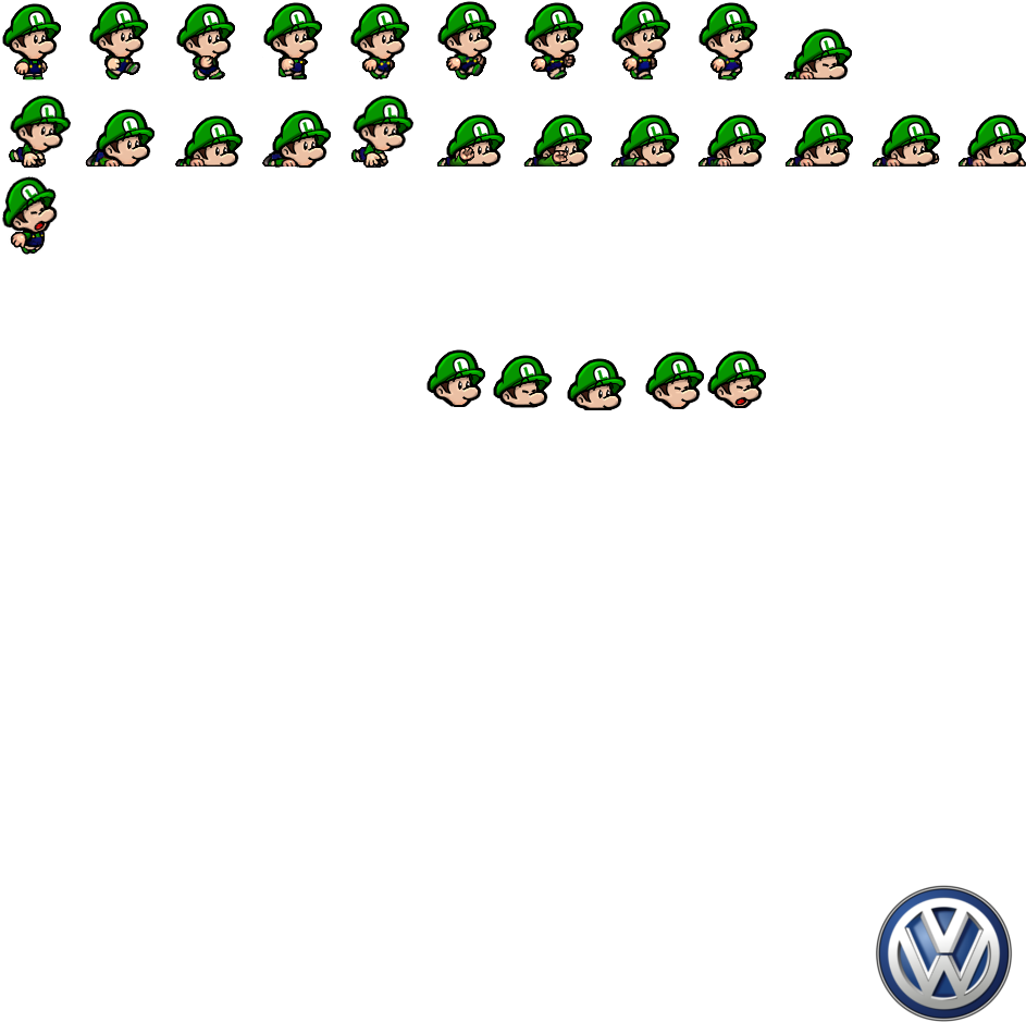 Spelunky Hd-styled Baby Luigi Sprite Sheet - Spelunky Mario Sprites Clipart (1024x1024), Png Download