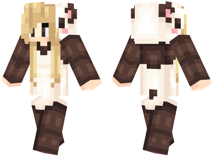 Panda Onesie Minecraft Skins Onesie, Minecraft Skins - Minecraft Panda Onesie Skin Girl Clipart (716x514), Png Download
