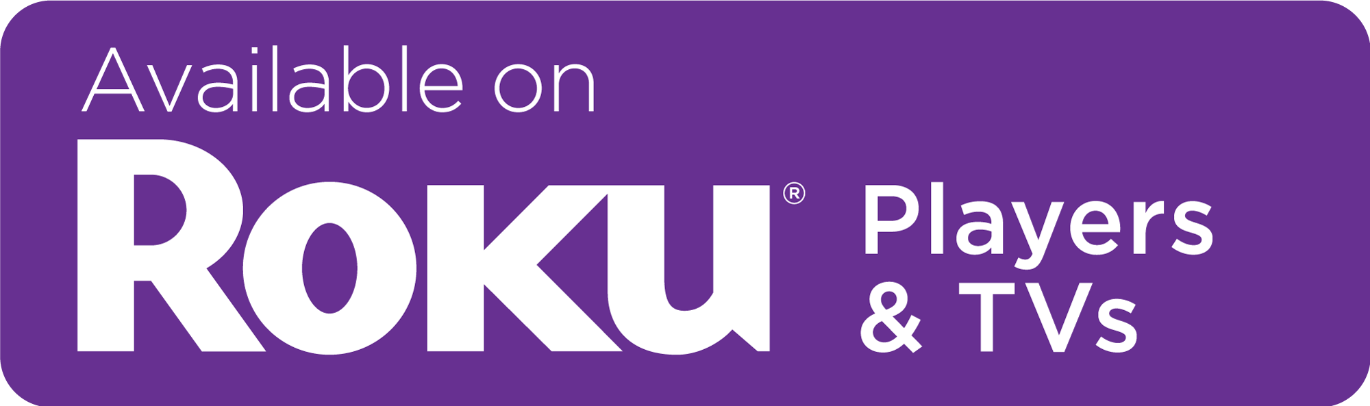 Download The Roku Channel - Roku Available On Players Clipart (2000x593), Png Download