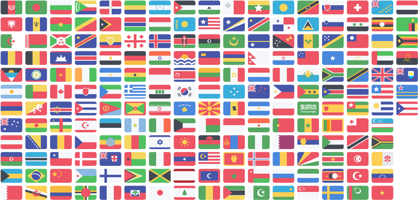 Iconos-paises - World Flag Icon Pack Clipart (864x422), Png Download