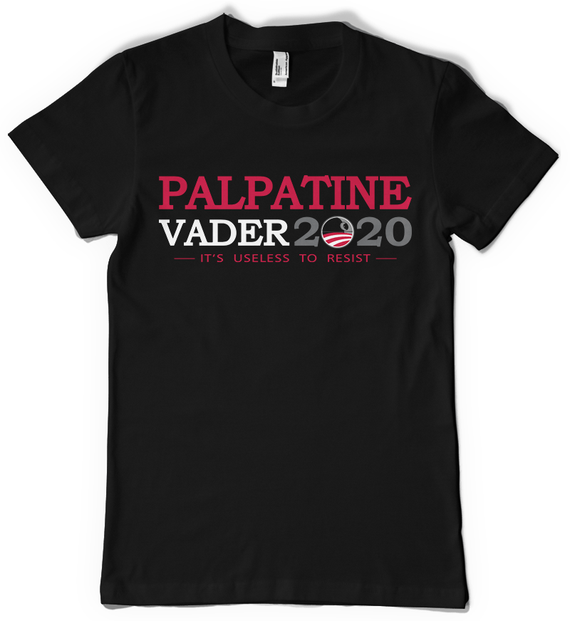 Elect Palpatine-vader - Hardrock Shirt Clipart (800x872), Png Download
