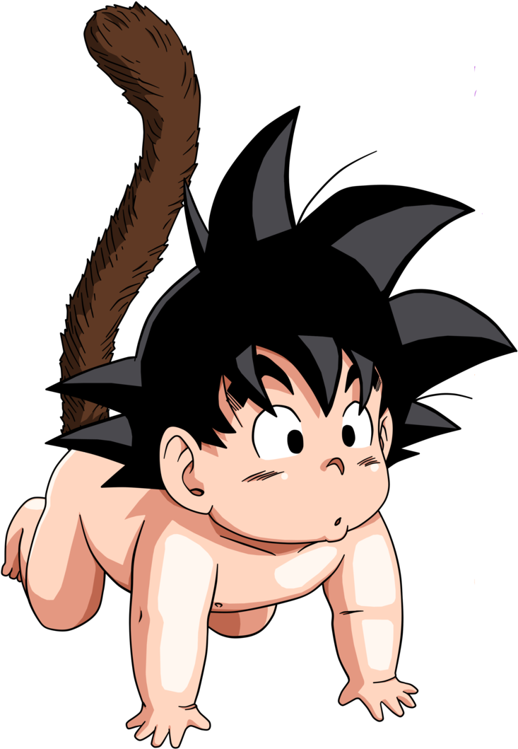 Goku Images Goku Fan Art Hd Wallpaper And Background - Baby Goku With Tail Clipart (748x1067), Png Download